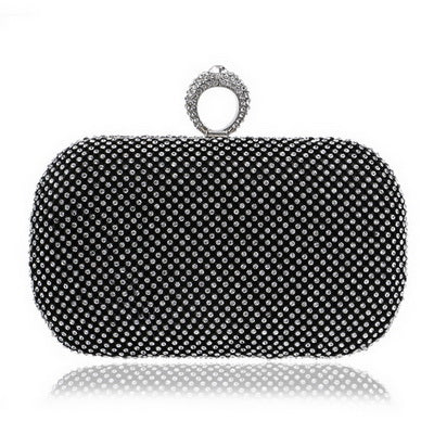 Diamond Studded Evening Clutch Bag with Chain Shoulder Strap