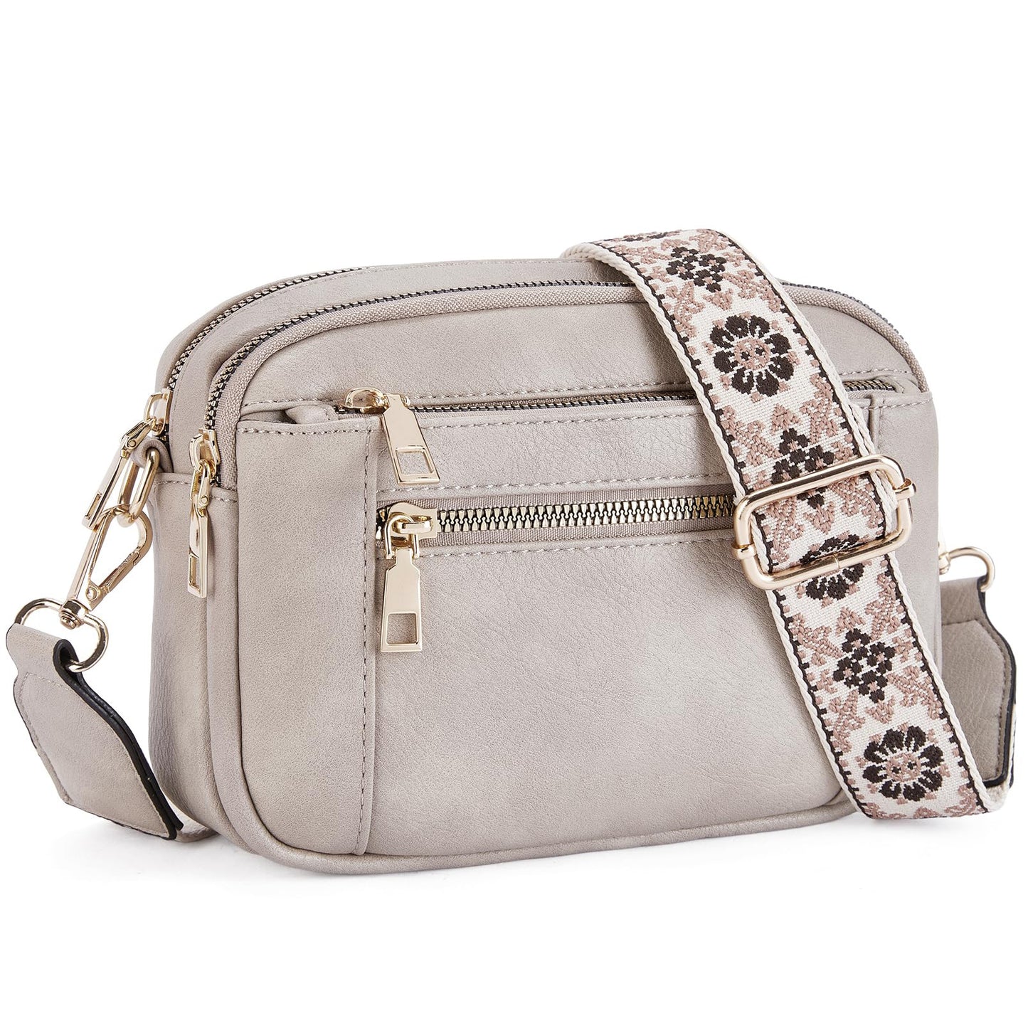 Multifunctional Cow Color Matching Crossbody Bag with Zipper